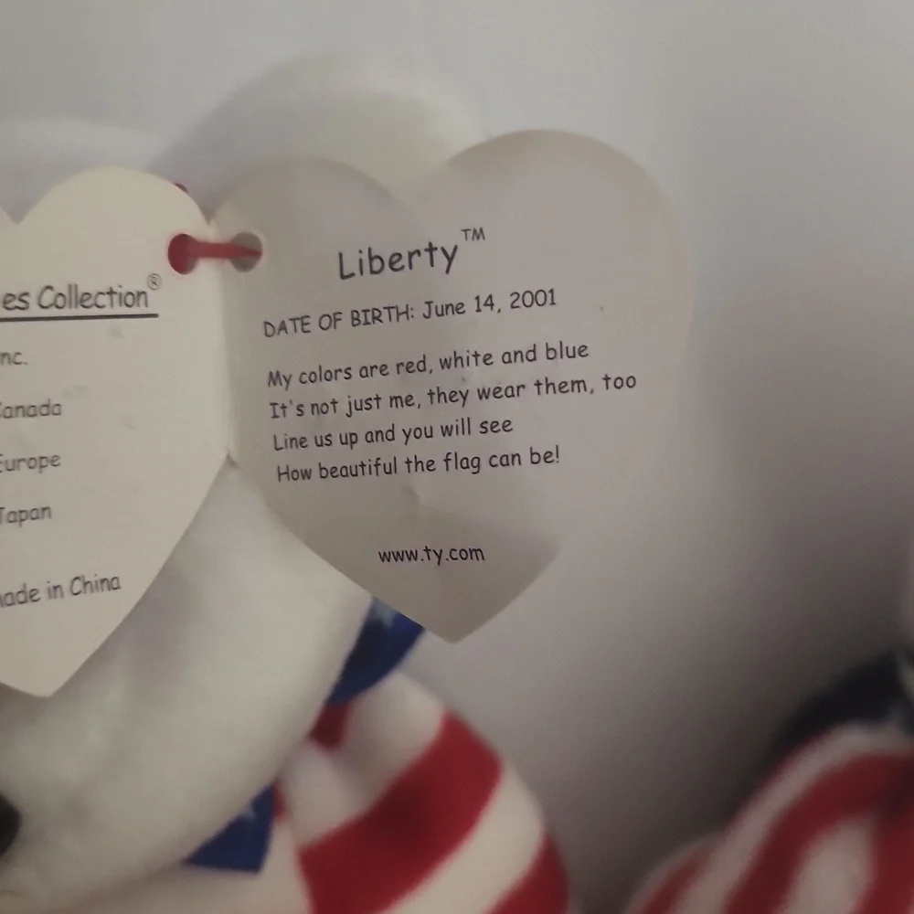 Ty Beanie Babies Liberty And Spangle Red White And Blue Patriotic Bears